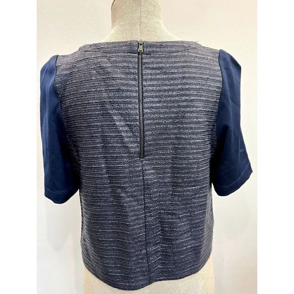 Trina Turk NWT Boxy Woven Top in Navy Size M - Picture 3 of 4